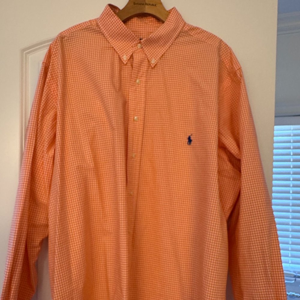 Mens POLO Button Down long sleeve shirt, 2XB